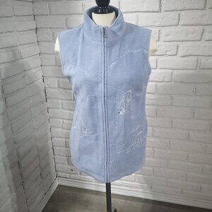 Northern Reflections Ladies Size Large Light Blue Fleece Full Zip Vest